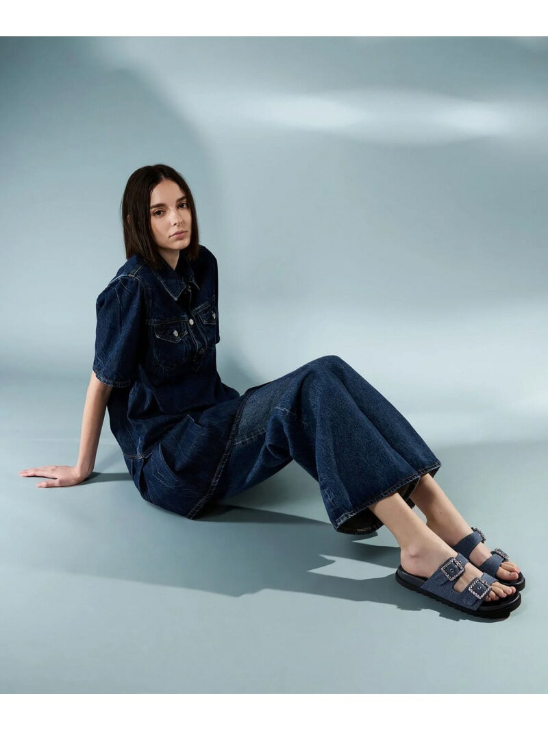 Rakuten - デニム ジェムバックルダブルストラップサンダル CHARLES & KEITH チャールズアンドキース シューズ・靴 サンダル【送料無料】[Rakuten Fashion]