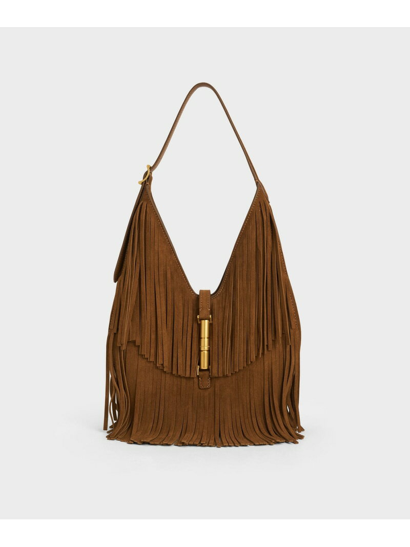 Cesia セシア リサイクルスエード フリンジホーボーバッグ CHARLES & KEITH チャールズアンドキース バッグ トートバッグ【送料無料】[Rakuten Fashion]のサムネイル
