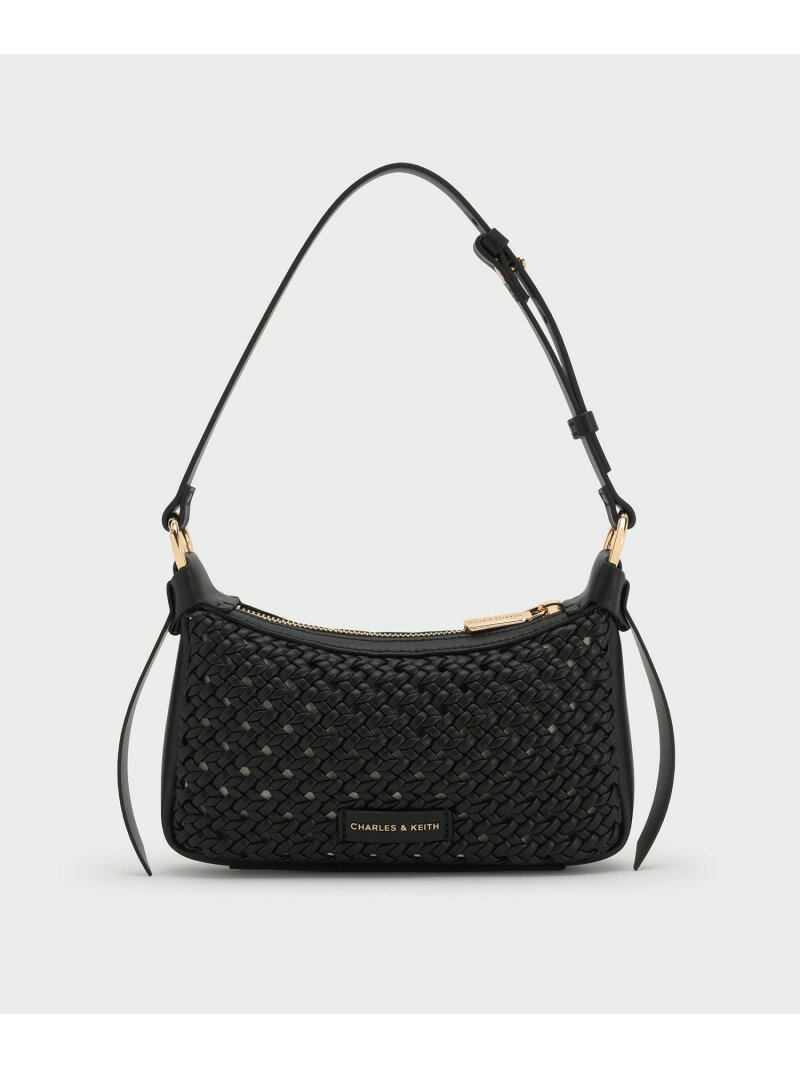 乐天商城 - Calla ミニカルラ ウーブン ショルダーバッグ CHARLES & KEITH チャールズアンドキース バッグ ショルダーバッグ ブラック【送料無料】[Rakuten Fashion]