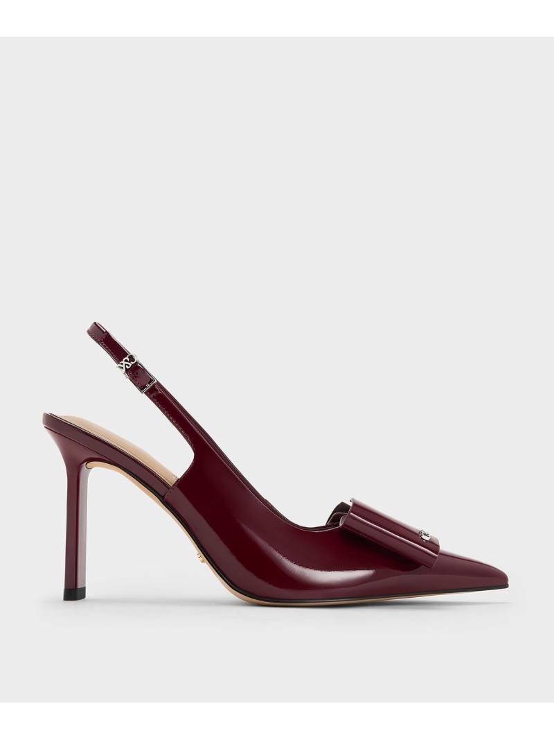 乐天商城 - Lu ルー レザーボウブレードヒールスリングバックパンプス CHARLES & KEITH チャールズアンドキース シューズ・靴 パンプス【送料無料】[Rakuten Fashion]