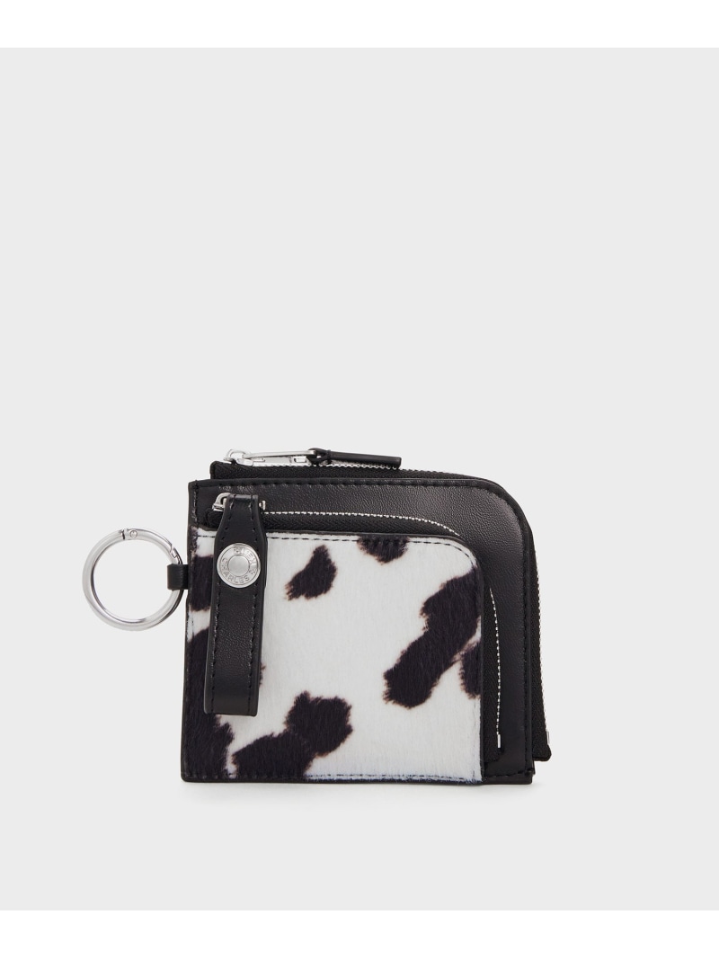 Vega ベガ ファーリー カウプリント ジップアラウンド ポーチ CHARLES & KEITH チ...