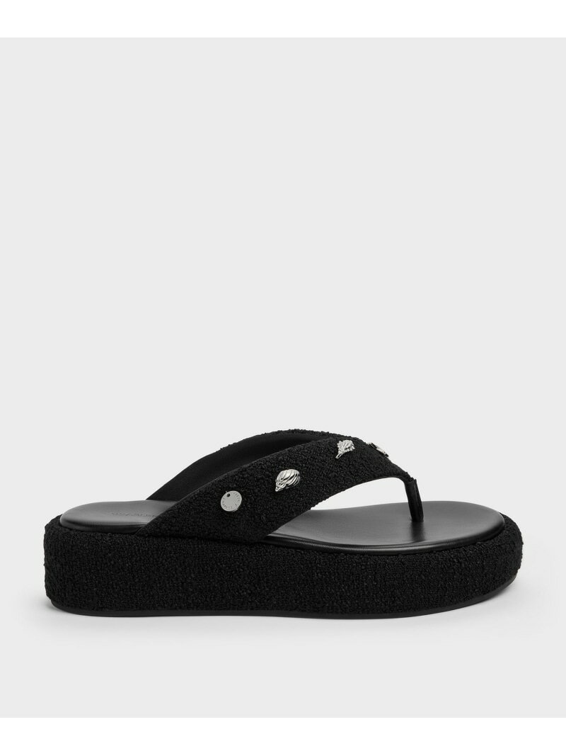 乐天商城 - ツイード ビーチ フラットフォーム トングサンダル CHARLES & KEITH チャールズアンドキース シューズ・靴 その他のシューズ・靴【送料無料】[Rakuten Fashion]