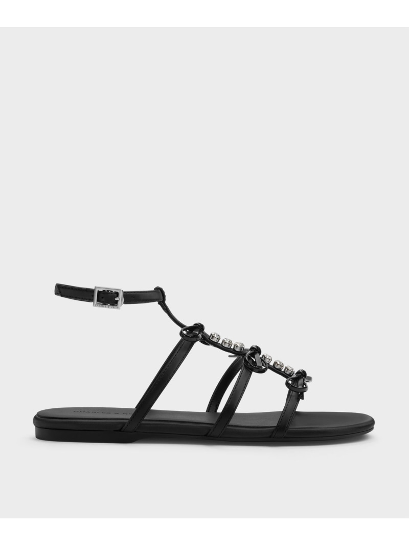 Rakuten - 【SALE／30%OFF】ジェムエンベリシュッド ボウTバーサンダル CHARLES & KEITH チャールズアンドキース シューズ・靴 サンダル シルバー ブラック【RBA_E】【送料無料】[Rakuten Fashion]