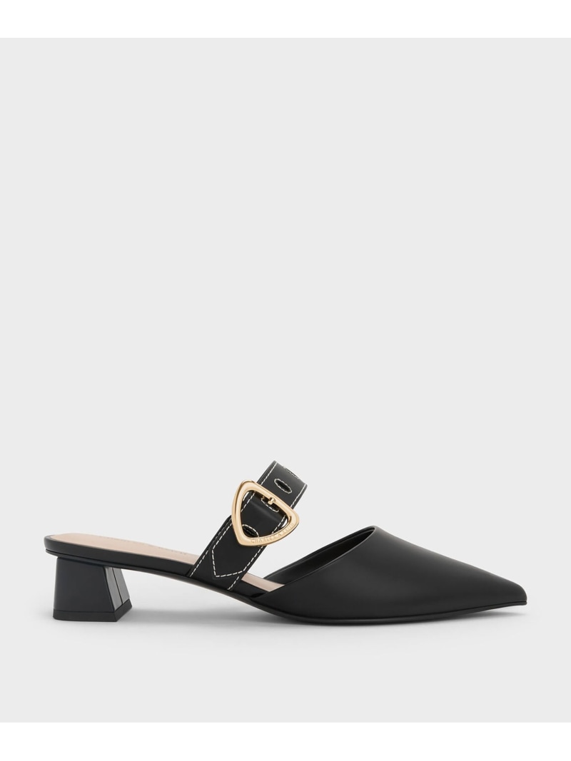 Sepphe セフェ ツイルメタリックバックルポインテッドトゥヒールミュール CHARLES & KEITH チャールズアンドキース シューズ・靴 ミュール ブラウン ブラック【送料無料】[Rakuten Fashion]