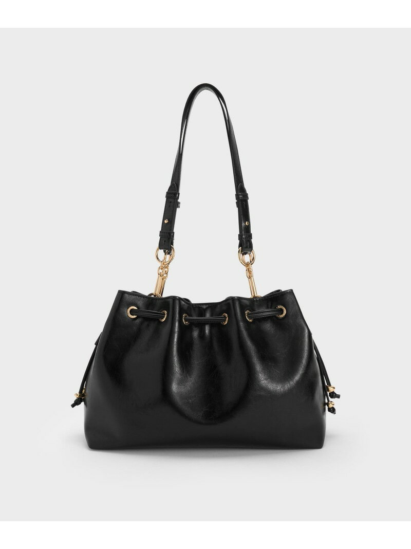 Rakuten - Moxie モキシー ドローストリングバケットバッグ CHARLES & KEITH チャールズアンドキース バッグ トートバッグ ブラック【先行予約】*【送料無料】[Rakuten Fashion]