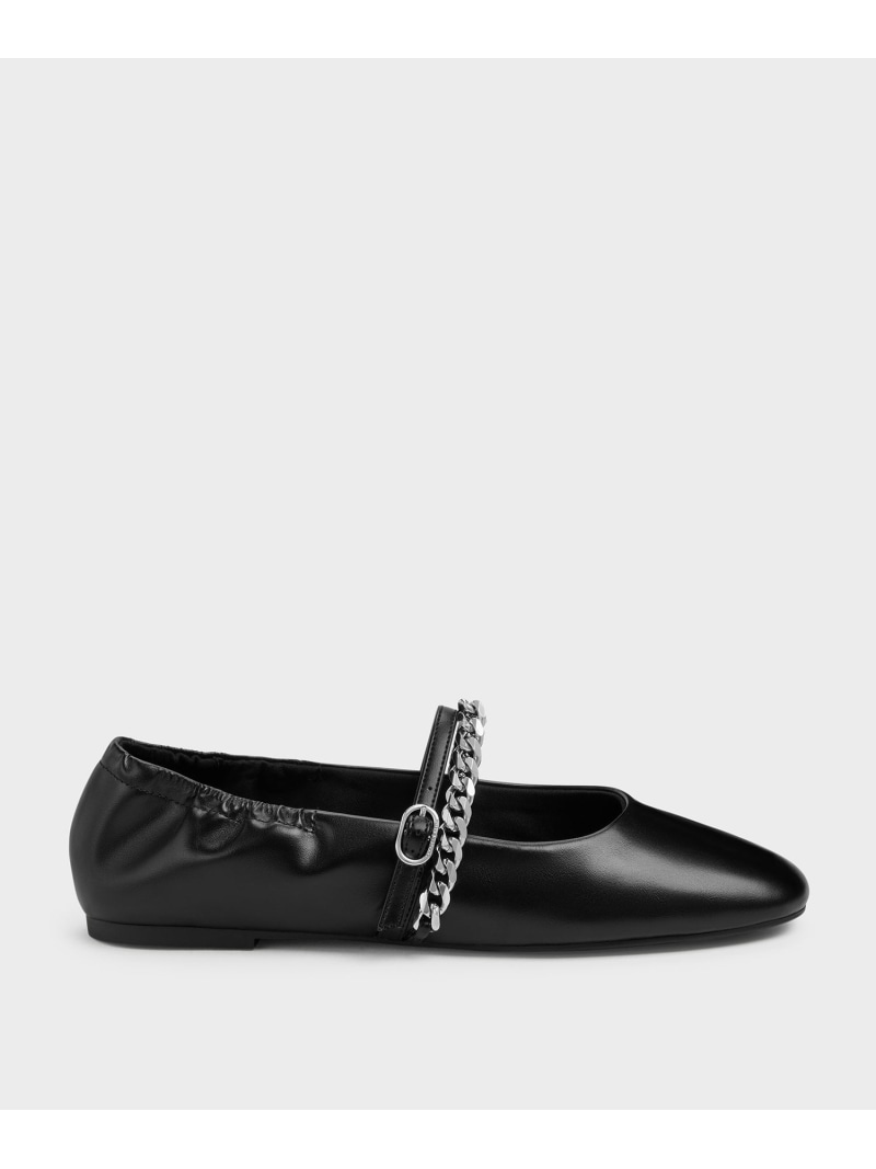 Georgie ジョージ チェーンメリージェーン フラット CHARLES & KEITH チャールズアンドキース シューズ・靴 パンプス ブラック【送料無料】[Rakuten Fashion]