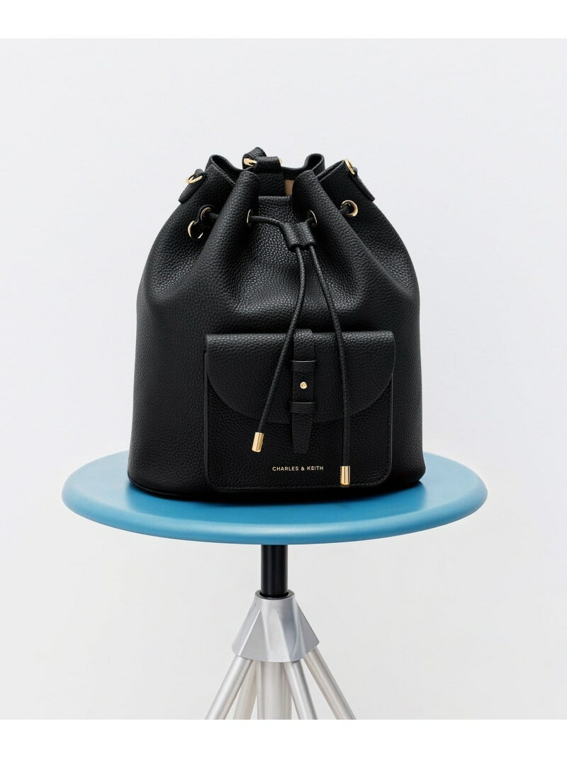 Rakuten - Beryl ベリル ドローストリングバッグパック CHARLES & KEITH チャールズアンドキース バッグ リュック・バックパック ブラック【送料無料】[Rakuten Fashion]