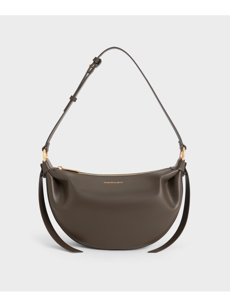 Rakuten - Calla カルラ ハーフムーンバッグ CHARLES & KEITH チャールズアンドキース バッグ ショルダーバッグ ホワイト ブラウン【送料無料】[Rakuten Fashion]