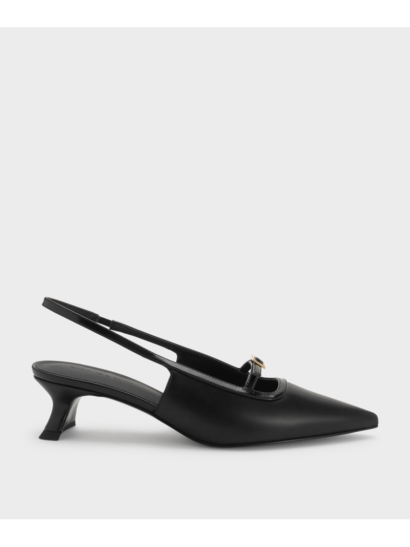 Rakuten - バックルストラップ スリングバックパンプス CHARLES & KEITH チャールズアンドキース シューズ・靴 パンプス ブラック ホワイト【送料無料】[Rakuten Fashion]