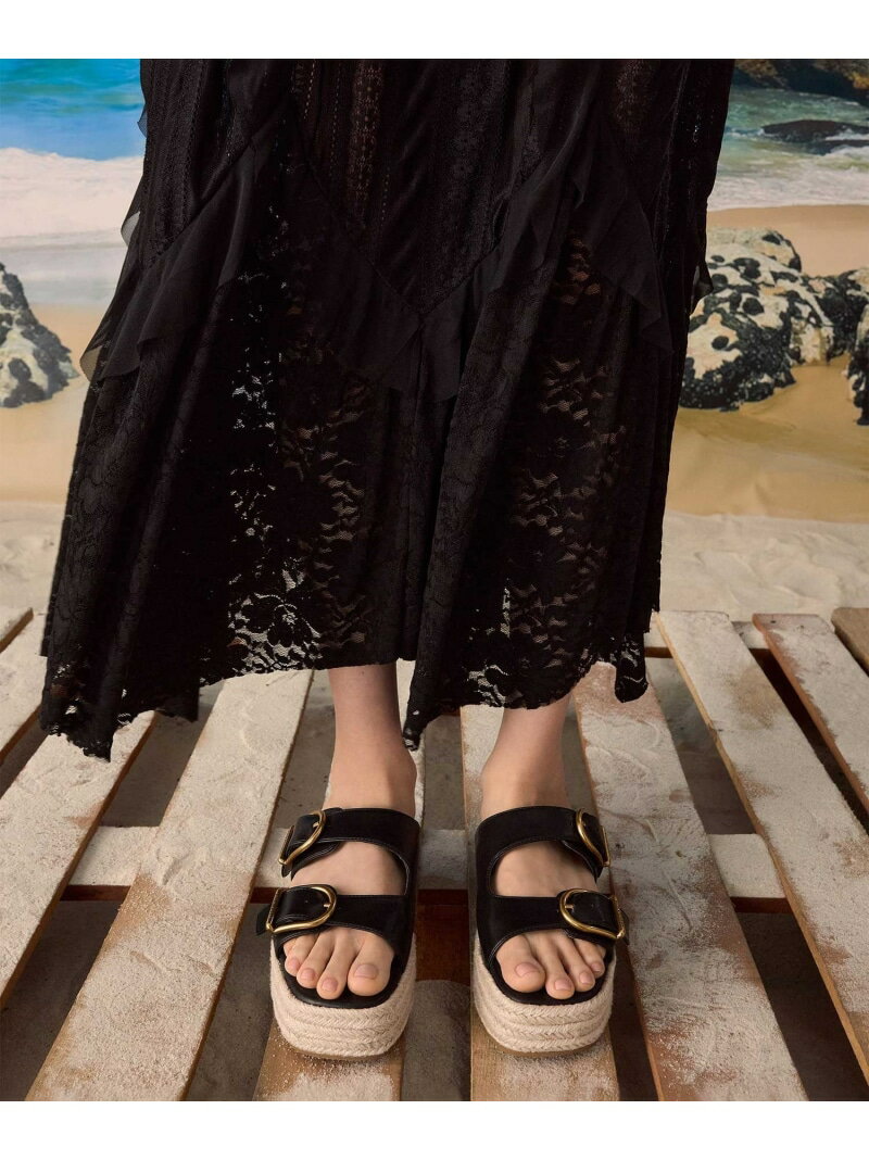 乐天商城 - エスパドリーユ フラットフォームサンダル CHARLES & KEITH チャールズアンドキース シューズ・靴 サンダル ブラウン ブラック【送料無料】[Rakuten Fashion]