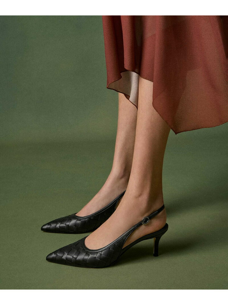 Rakuten - ウーブン ポインテッドトゥスリングバックパンプス CHARLES & KEITH チャールズアンドキース シューズ・靴 パンプス ブラック【送料無料】[Rakuten Fashion]