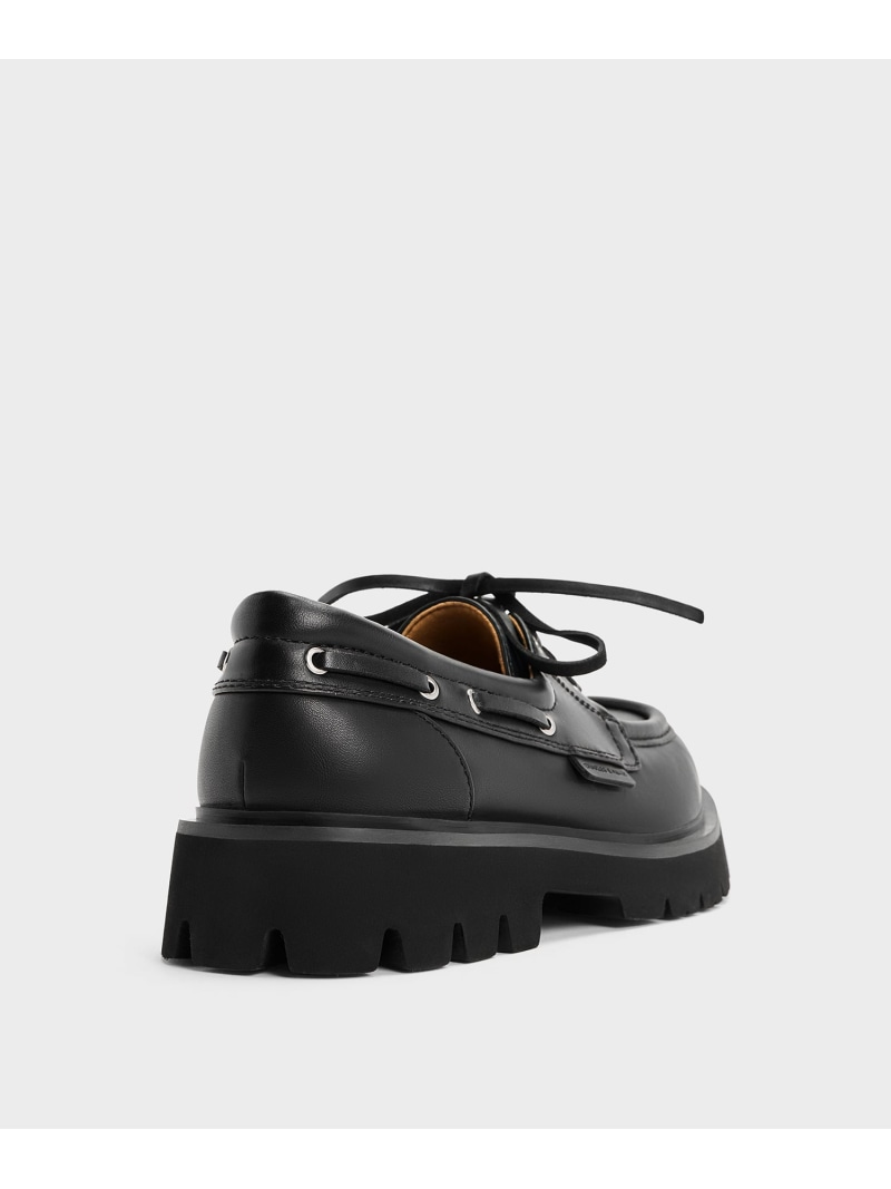 レースアップ リッジドソール ボートシューズ CHARLES & KEITH チャールズアンドキース シューズ・靴 ..
