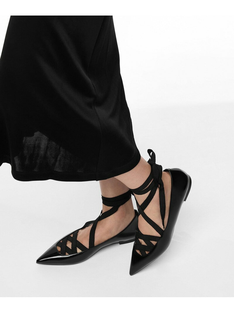 乐天商城 - 【SALE／40%OFF】ポインテッドトゥ タイアラウンドバレエフラット CHARLES & KEITH チャールズアンドキース シューズ・靴 パンプス ベージュ【RBA_E】【送料無料】[Rakuten Fashion]