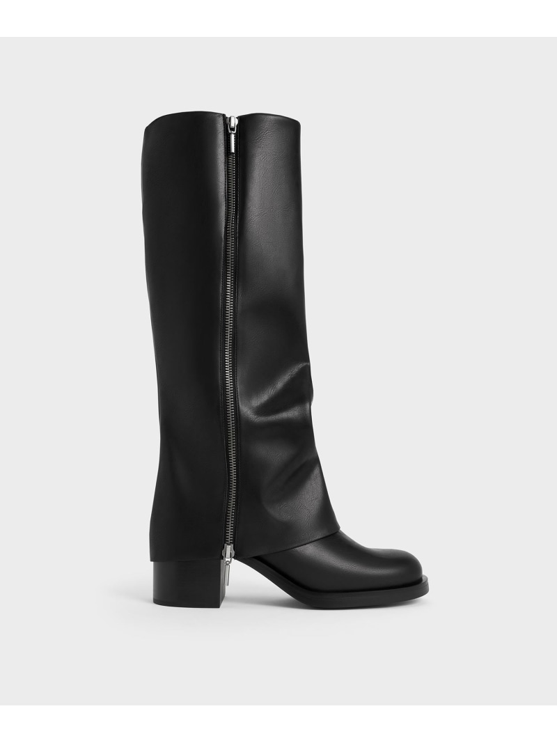 Louise ルーイ サイドジップロングブーツ CHARLES & KEITH チャールズアンドキース シューズ・靴 ブーツ ブラック ブラウン【送料無料】[Rakuten Fashion]のサムネイル