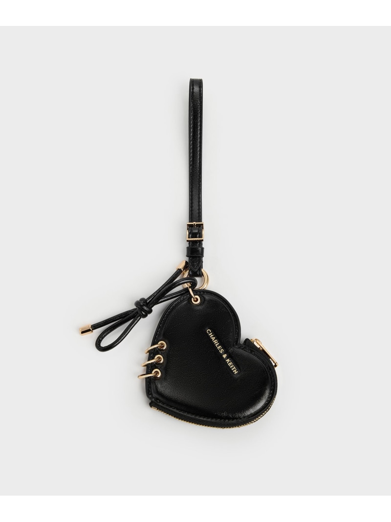 Rakuten - Rey レイ ハートチャーム CHARLES & KEITH チャールズアンドキース ファッション雑貨 チャーム・キーチェーン ブラック【送料無料】[Rakuten Fashion]