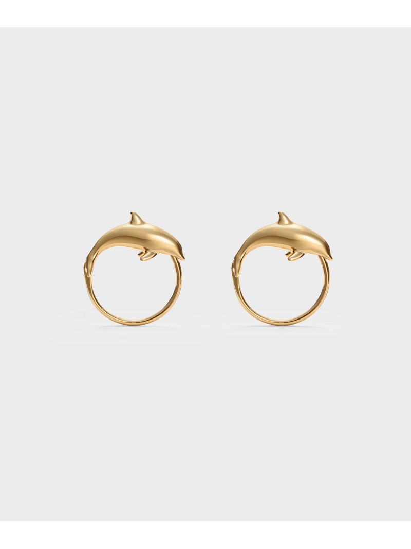 Rakuten - Delfina デルフィナ ドルフィン フープピアス CHARLES & KEITH チャールズアンドキース アクセサリー・腕時計 ピアス ゴールド【送料無料】[Rakuten Fashion]