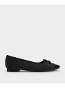 ボウ バレエフラット (Black Textured) CHARLES & KEITH チャールズアンドキース シューズ・靴 バレエシューズ ブラック【送料無料...