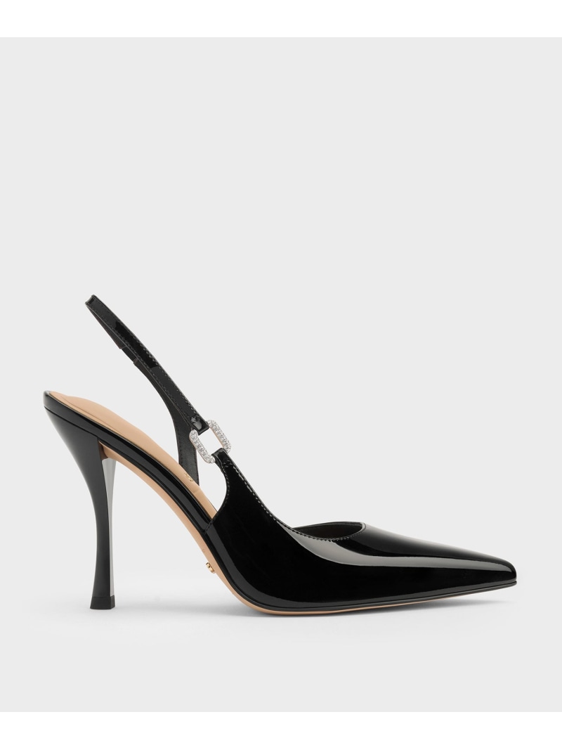 Rakuten - レザー クリスタルバックル スリングバックパンプス CHARLES & KEITH チャールズアンドキース シューズ・靴 パンプス【送料無料】[Rakuten Fashion]