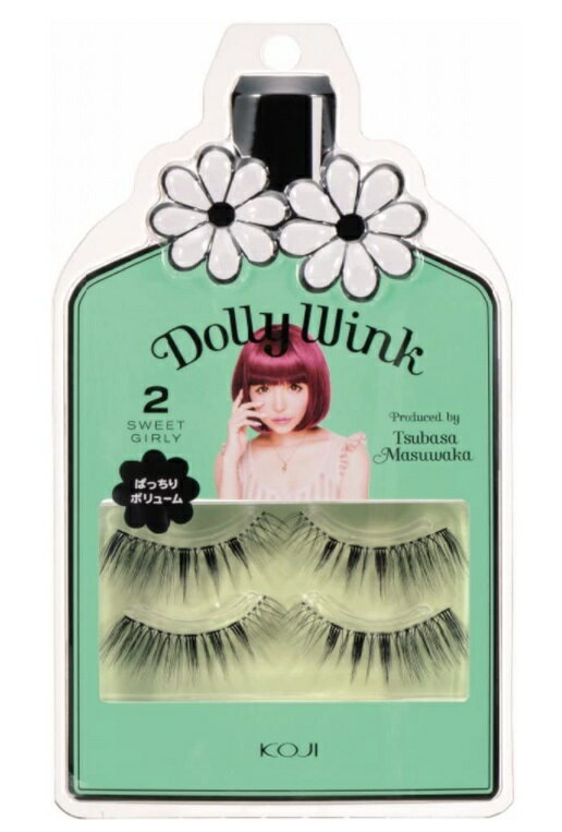 【メール便可】コージー本舗　KOJI(コージー)Dolly Wink ドーリーウインク アイラッシュ No.2 SWEET GIRLY スイートガーリー　2ペア入り（専用接着剤付き）　2DW3702