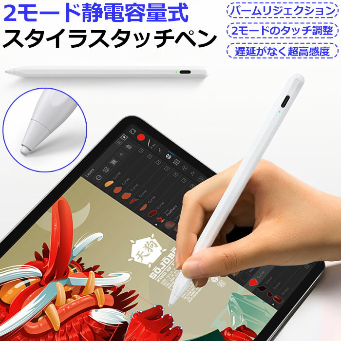 超高感度 タッチペン スタイラスペン ペンシル タブレット iPad iPad air iPad mini iPad pro 対応 パームリジェクション 傾き感知 極細 軽量 磁気吸着 自動電源OFF iPad第9 8 7 6 5世代 iPad mini6 Air4 mini5 10.9 10.2 8.3 iPad Pro12.9