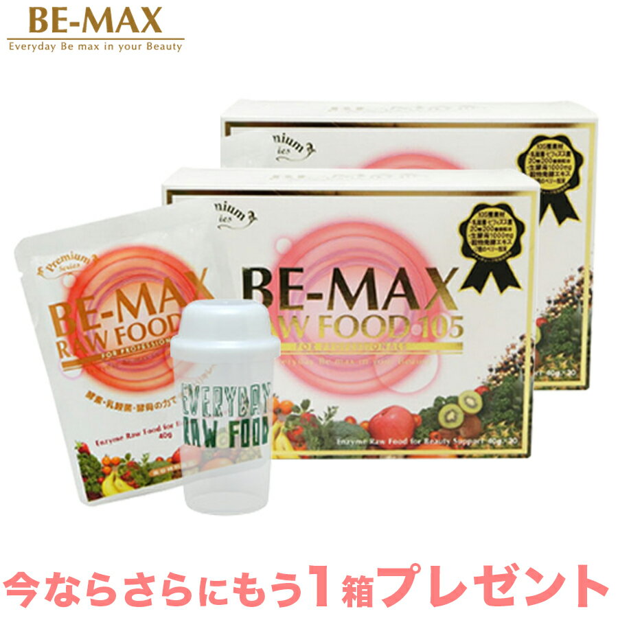 BE-MAX RAW FOOD 50 ビーマックスローフード50 【2箱セット(42食入)】【+1箱プレゼント】【専用シェーカー付】 体内スッキリ美活ローフード 糖質分解 食物繊維 食事置き換え ダイエット 栄養補給 食べすぎ防止 メディキューブ