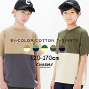 バイカラー半袖Tシャツ 子供服 キッズ 子ども服 男の子 女の子 ボーイズ ガールズ 半袖 Tシャツ トップス カットソー ジュニア トドラー 大人っぽい アメカジ カジュアル スポーツ アウトドア キャンプ outdoor 100 110 120 130 140 150 160 170 夏服