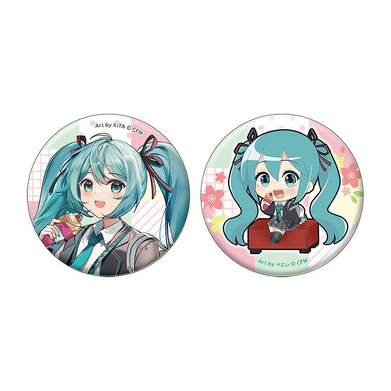 ポイント UP 期間限定 ×× 缶バッジ 2個セット 初音ミク シュウガクリョコウ 115997 クラックス CRUX 業者様歓迎