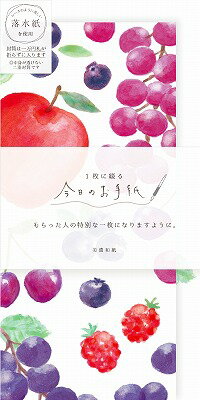 【古川紙工】今日のお手紙　ベリーなくだもの LI375【レターセット】[美濃和紙落水紙 便箋封筒]のサムネイル