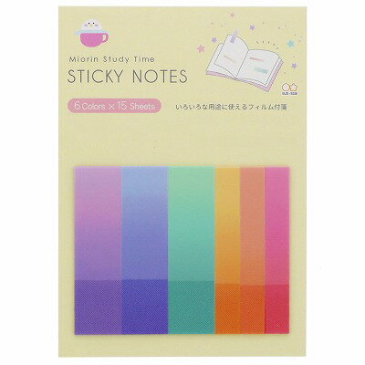 【サンスター】付箋　C S2834685　フィルム付箋★Miorin Srudy Time みおりんカフェコラボ企画★東大女子勉強法デザイナー【ふせん】[日本製]