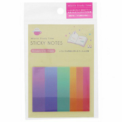 【サンスター】付箋　C S2834685　フィルム付箋★Miorin Srudy Time みおりんカフェコラボ企画★東大女子勉強法デザイナー【ふせん】[日本製]