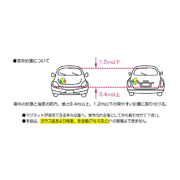 高齢者マーク マグネット タイプ もみじマーク シルバーマーク 車 524-KM ナカトシ産業　業者様歓迎