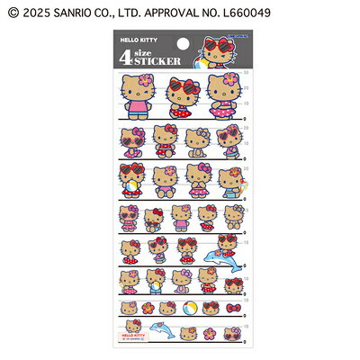 サンリオキャラクターズ 4SIZE ステッカー 日焼けキティ シール 306667 カミオジャパン kamiojapan 業者様歓迎のサムネイル