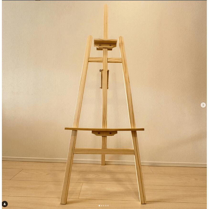 Rakuten - イーゼル 木製 スタンド 150cm 高さ調節可能 展示機能付き 油絵用イーゼル A1 B1 大型 子供 スケッチ 写生 看板 絵画