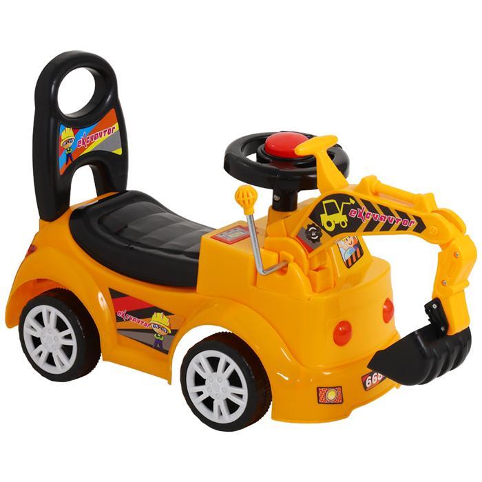 CHAS-CHUNK-Aショップの車 おもちゃ 乗用玩具 足けり ショベルカー 乗れる 男の子 乗用ショベルカー 足けり乗用玩具 子供 子供乗り物 足けり車 音楽付き ミニ 乗り物 プレゼント 誕生日｜アングル2