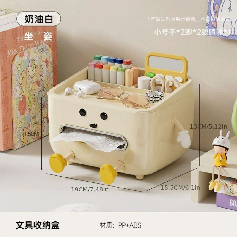 おしゃれなデスクトップ収納ボックス 収納ケース 木製 卓上収納 藤編 小物入れ 多機能雑貨 長方形収納ボックス 玄関 収納 ボックス 収納盒 [2]