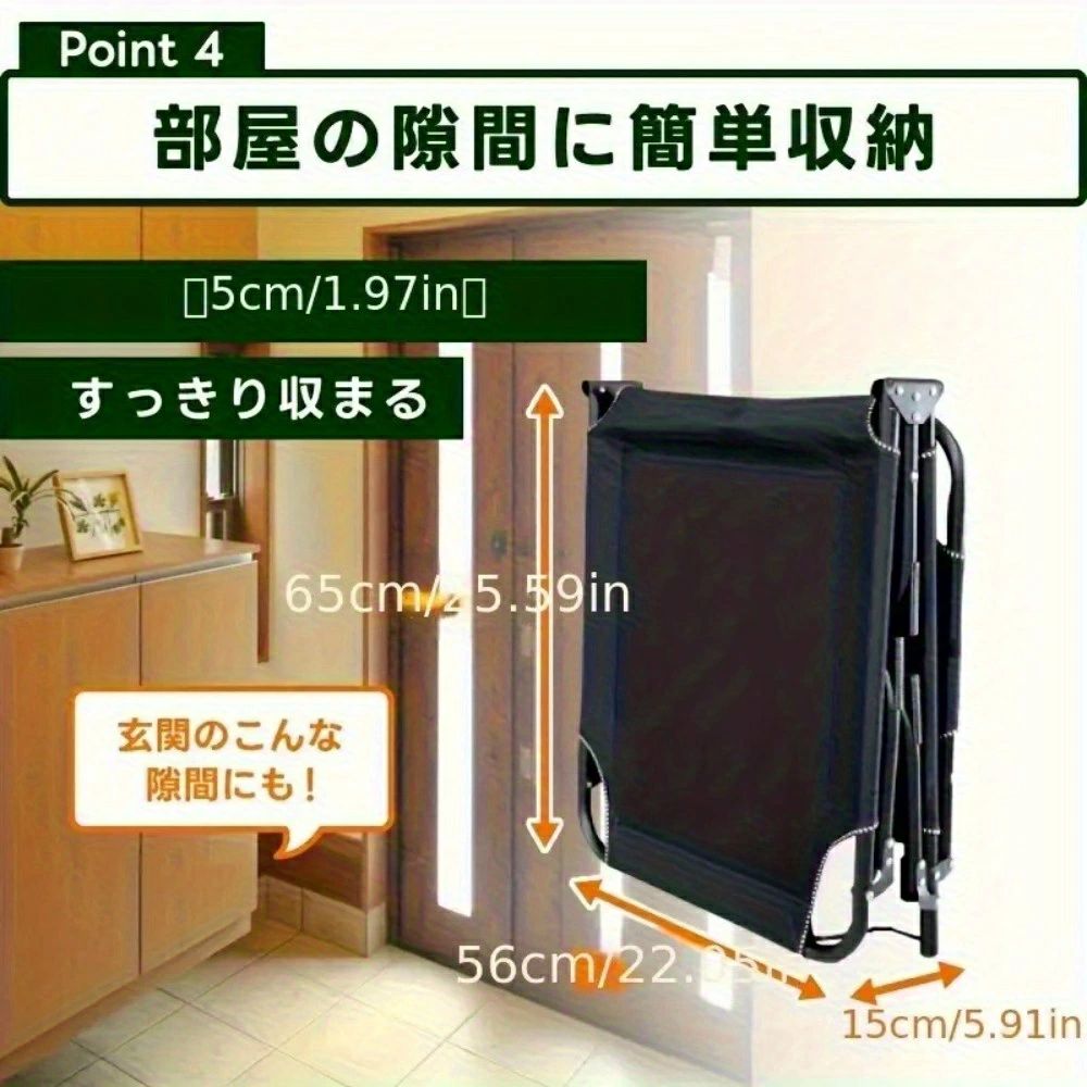 【枕付き】折りたたみ式キャンプベッド - 多用途デザイン、耐荷重100kg、オフィス...
