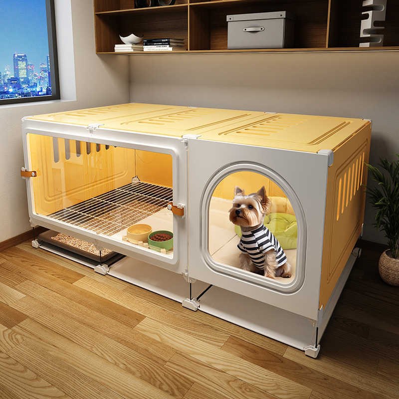 Rakuten - 犬小屋 ペット 犬用クレート 小型犬 トイレ付 犬小屋 ドッグコテージ 室内 猫用キャリア 猫ベビーサークル 屋内 犬小屋猫トイレ付き 猫ケージ 取り出し可能トレイ