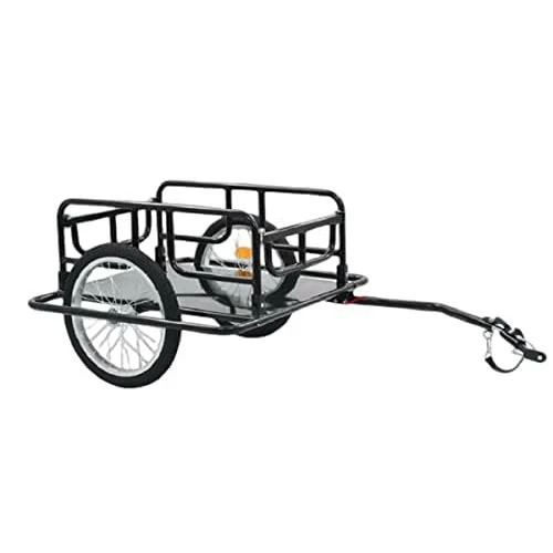 樂天商城 - マルチユースサイクルトレーラーカーゴバイクトレーラー 自転車用トレーラー 折りたたみ式フレーム 折り畳み式貨物自転車トレーラーダブルホイール自転車トロリ