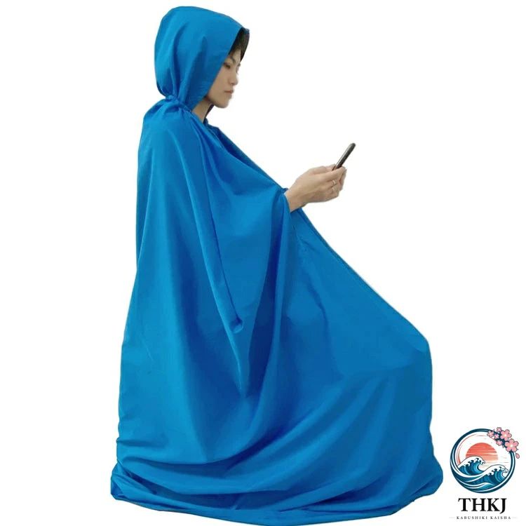 CHAS-CHUNK-Aショップのよもぎ蒸し 防水 専用服 座浴服 よもぎ蒸し用ガウン 防水 よもぎ蒸し専用マント ヨモギ 手出し穴あり フード付 長袖 自宅 改善 座浴 温活 敬老の日 家庭用 業務用 エステサロン マント｜アングル3