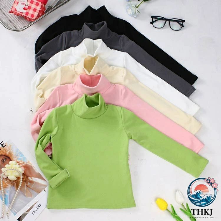 CHAS-CHUNK-Aショップのキッズ服 微起毛 カットソー ハイネック t シャツ 子供服 2 枚セット 男の子 女の子 暖かい 120 インナー タートルネック ユニセックス ベビー モコモコ 通園 80 90 100 110 可愛い 130 140 150cm｜アングル2