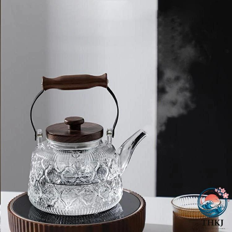 CHAS-CHUNK-Aショップの耐熱ガラスティーポット 直火対応大容量 茶漉し付き 紅茶麦茶フルーツティー用 蓋付きガラス急須 両親プレゼント｜アングル3