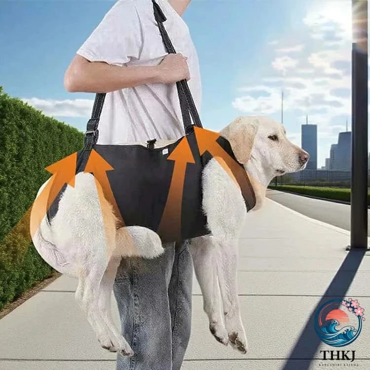 CHAS-CHUNK-Aショップの小型犬 犬 老犬 ハーネス 障害犬 ショルダーバッグ 犬介護ハーネス お散歩 中型犬 歩行補助 大型犬 犬 斜め掛け トイレが楽 犬 歩行サポート 全身サポートスリング ドッグリフティングハーネス ハーネス車や階段を乗る補助 脚の怪我に手術｜アングル2