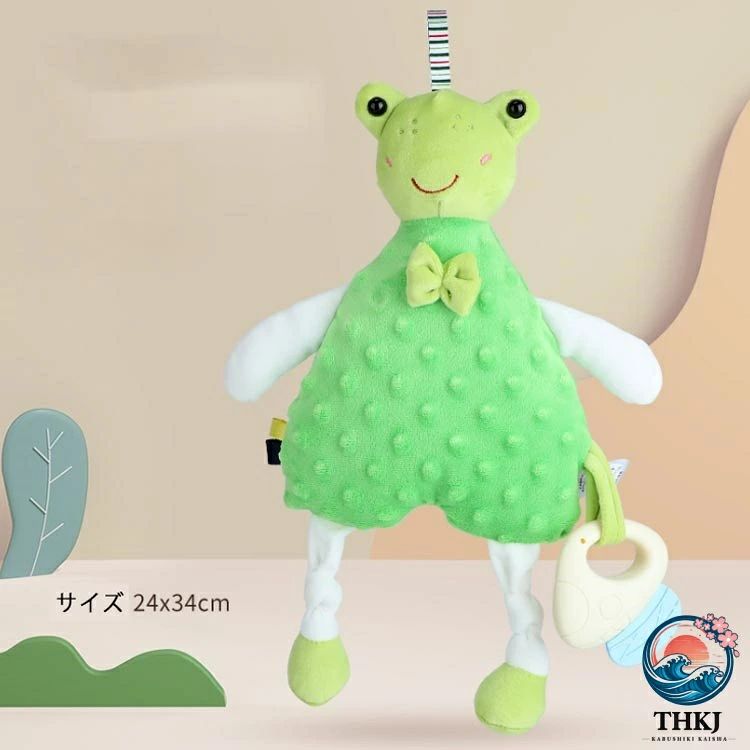 CHAS-CHUNK-Aショップの赤ちゃん 歯固め付き 鈴付き ベビー アニマルブランケット 洗える タグ付きタオル タオルハンカチ ブランケット タオル ぬいぐるみ マイクロファイバー よだれ拭き お遊びタオル タグ付き ハンカチタオル かわいい 子供 玩具 視覚 聴覚 安心 安全 赤ちゃん おもちゃ｜アングル3