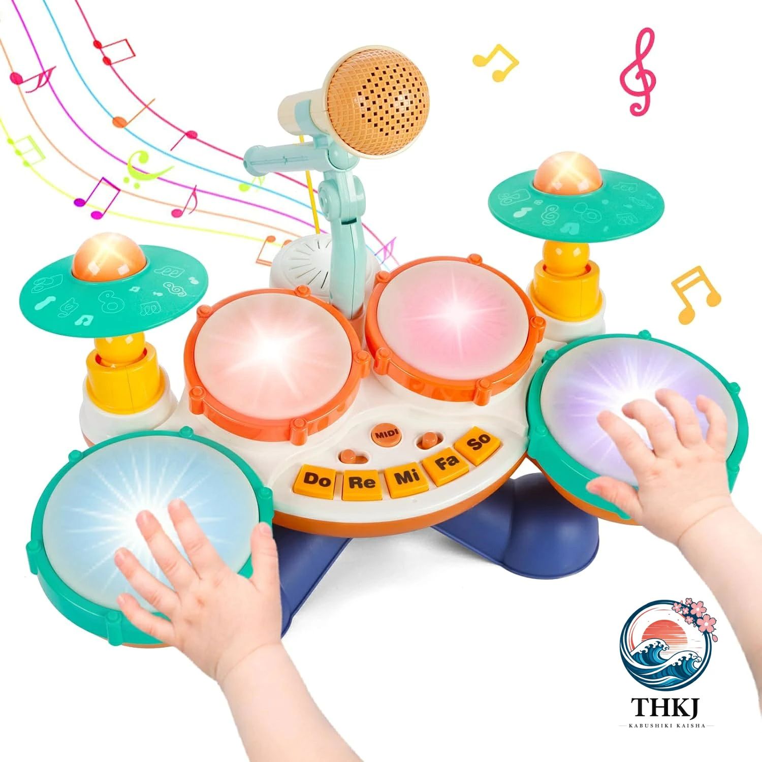 楽器 おもちゃ 6in1 ドラムセット子供 マイク付き 音楽おもちゃ 子供おもちゃ人気 多機能 ピアノ 楽器玩具 赤ちゃん おもちゃ