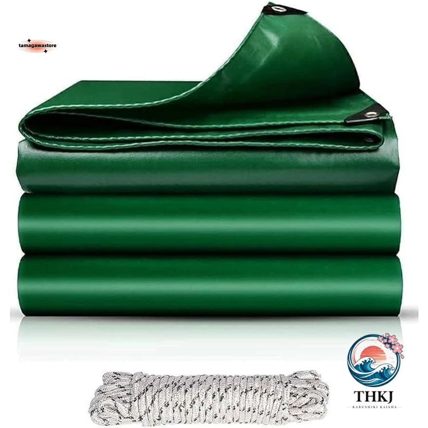 トラックシート 2m3m4m5m6m7m8m 対応 450g/m2 厚手 防水仕様 PVC 帆布 ゴムロープ付属 日焼け防止 耐候性 耐久性に優れる 荷台を雨や汚れから守る トラックや軽トラックに適 屋外での使用にも安心