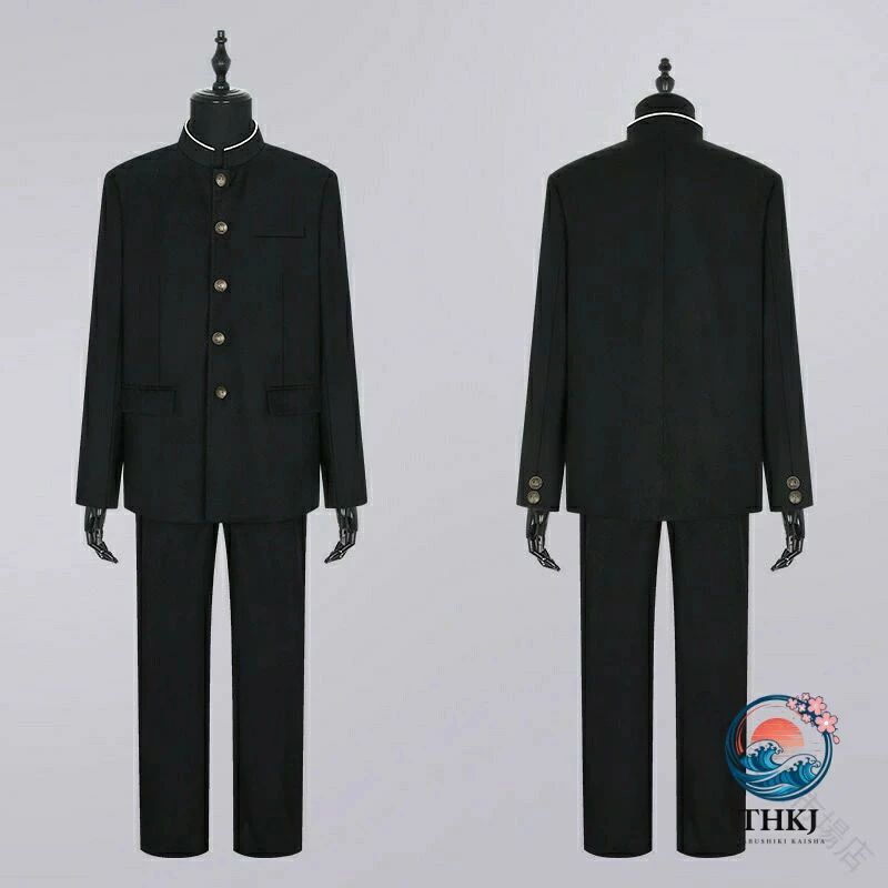 学生服 上下セット 超黒ハイグレード 洗濯機丸洗い 上着 ズボン 形態安定 スリム体 全国標準型 男子 冬 制服 黒 メンズ 詰襟 ラウンド襟 学ラン 学生服 制服 上下セット 学生服