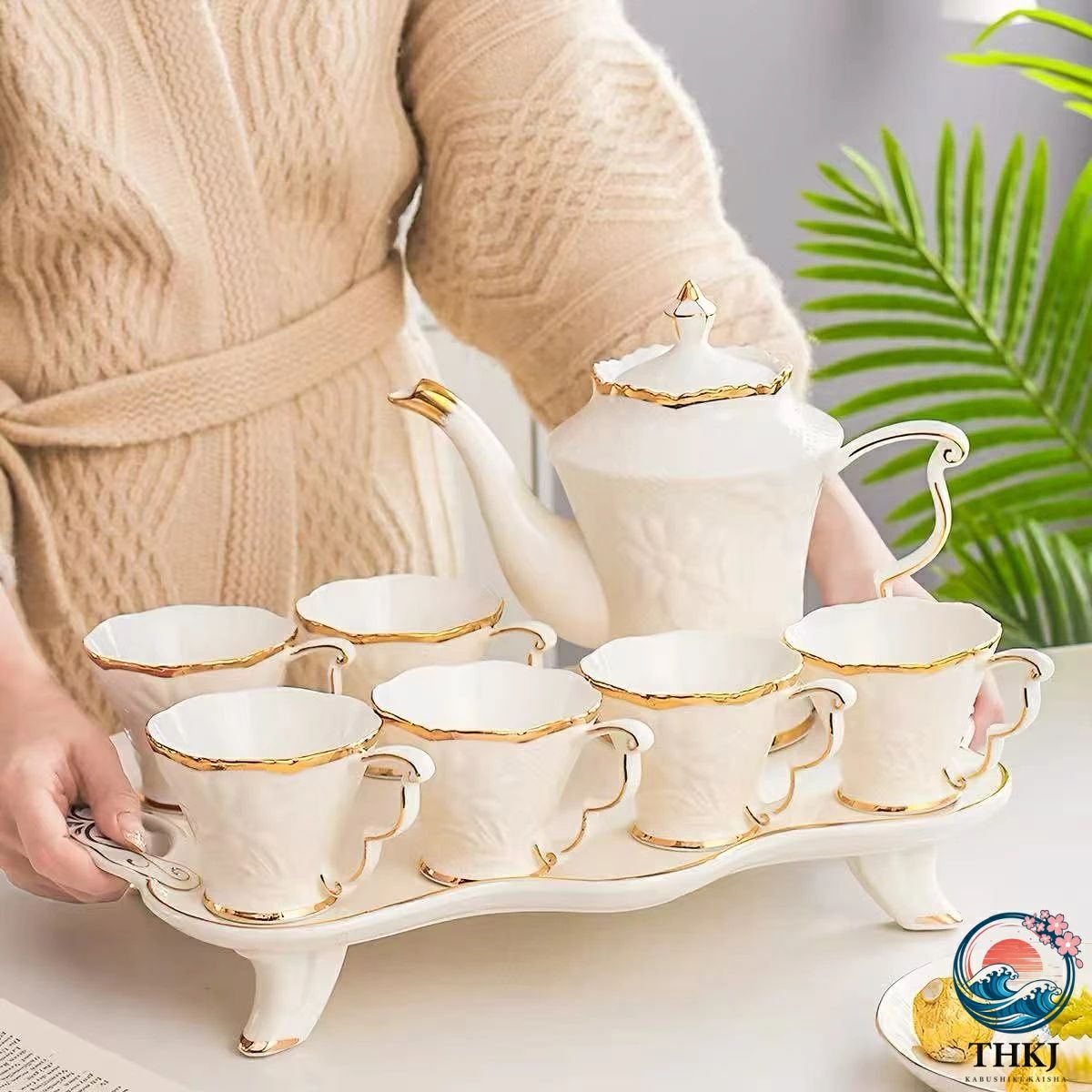 茶器セット 急須セット 紅茶セット 珈琲急須 おしゃれ ティーセット ソーサー セット 茶器 8 個セット 耐熱 艶をかけられた陶器のコーヒー