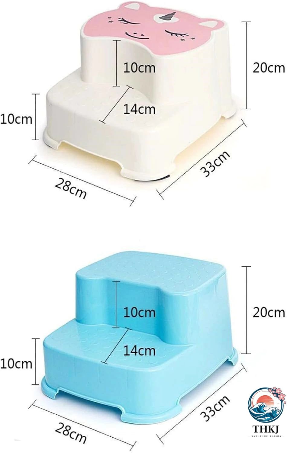 CHAS-CHUNK-Aショップの踏み台 ステップ台 子供 二段 1 段 ロータイプ 軽量 厚め 丈夫 滑り止め ラバー付き 持ち便利 幼児 足置き台 補助台 洗面所 トイレ お手伝い レトレーニング オシャレ パンダ 可愛い 猫柄 ユ｜アングル3