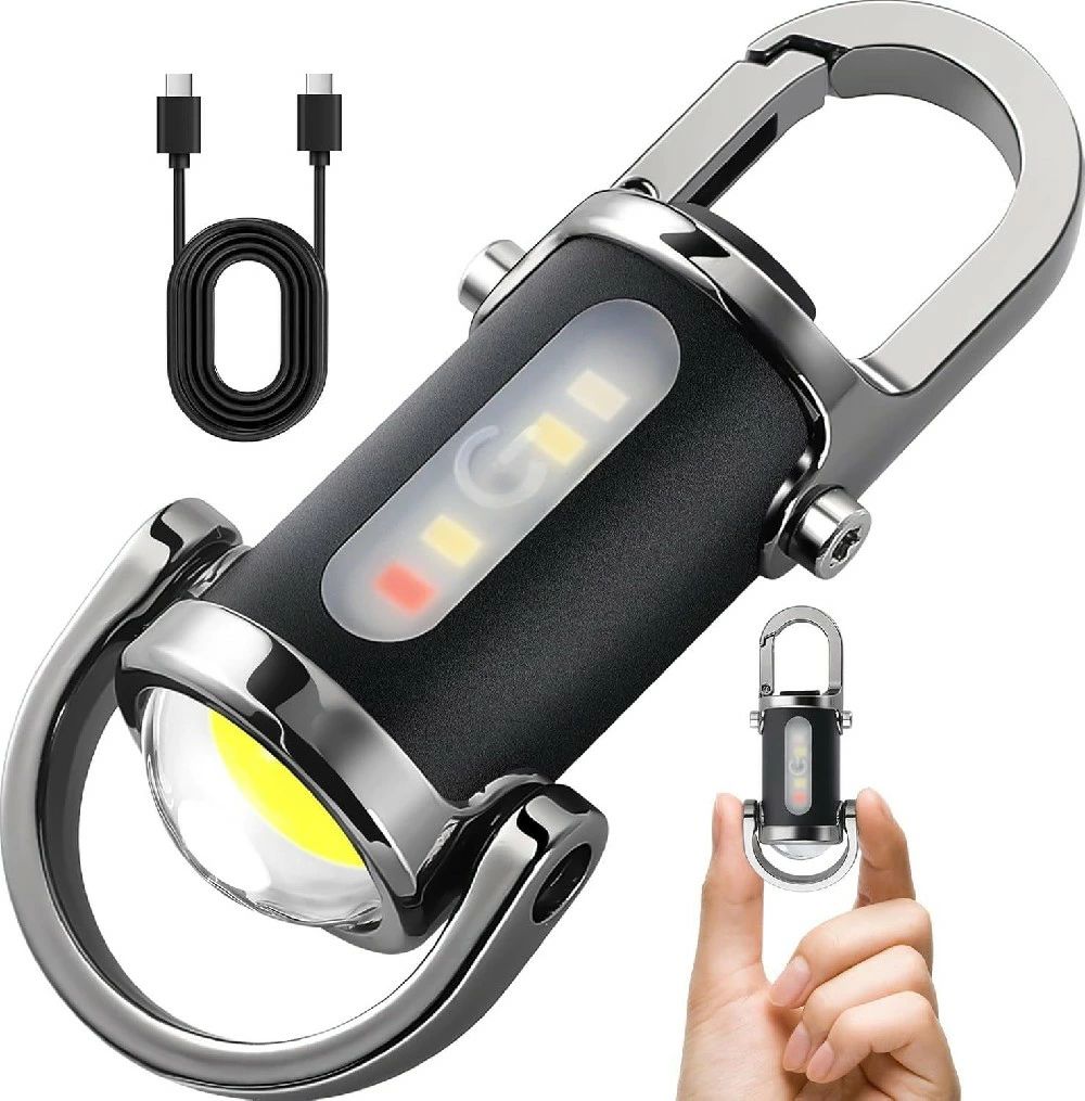 ンプ登山夜釣りキャンプアウトドア用 防水キーホルダー型ライト 大容量急速充電機能 キャンプ用ポケットサイズキーチェーンツール 高ルーメンミニ懐中電灯 コンパクト・軽量】：重量70g、ミニデザイン、バックパックや服にぶら下げたり、キーホルダーにしたり、普段使いにとても便利です。Type-C充電式キーホルダー懐中電灯】：この充電式キーホルダー懐中電灯は1000mAh大容量充電式バッテリーを内蔵し、Type-C充電ケーブルが付属しています。 どんなUSB電源にも接続できます。 充電式で、充電中は緑色のインジケータランプが点滅し、満充電時は長時間点灯します。防水・多用途】：この多機能キーホルダーLEDライトは高品質の材料で作られ、防水で耐久性があります。 釣り、ハイキング、夜間走行、車の点検と修理、夜間パトロール、自己防衛に適しています。 ポータブルキーチェーントーチを購入し、家、車、服のポケットに入れておけば、緊急時にいつでもどこでも使用できます。注：ハイパワーミニトーチのヘッドは使用中に熱くなりますが、これは正常であり、品質上の問題ではありません。[広い適用]暗い環境の階段、悪いフィートの分野または危ない場所を上り下りするとき非常に有用。夜間作業、メンテナンス、検査、キャンプ、夜釣り、ハイキング、夜間の一人歩き、緊急時など様々な場面で使用できます。