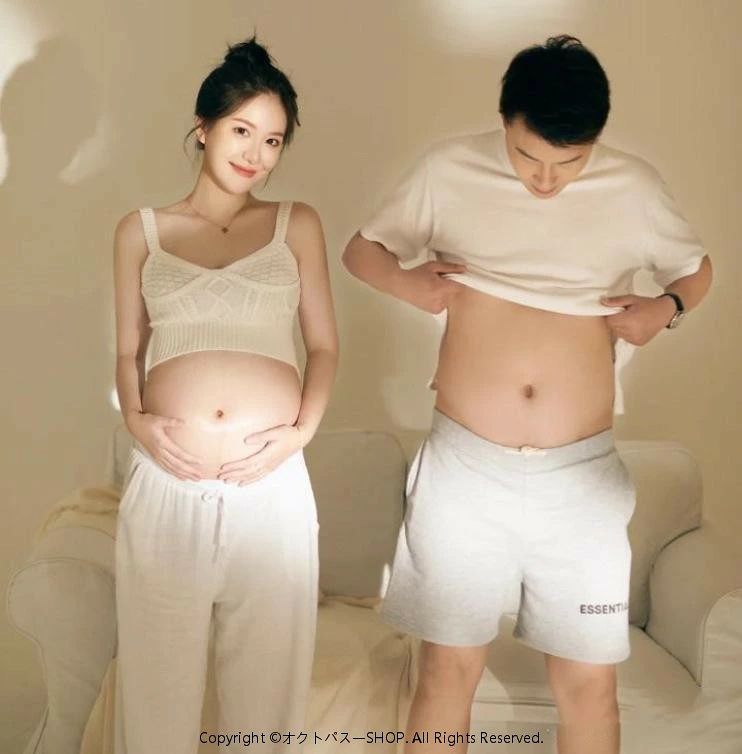 マタニティフォト 衣装 カップル 夫婦 記念撮影 おしゃれ ナチュラル シンプル コットン 綿 セットアップ 上下セット トップス パンツ リラックス 快適